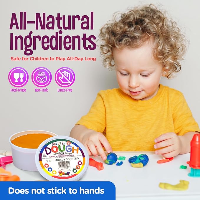 Hygloss Play Modeling Dough - 6lb. Dough Scented - Safe & Non-Toxic for Kids Arts & Crafts - Party Favors - Classroom Supplies, 6 Assorted Colors