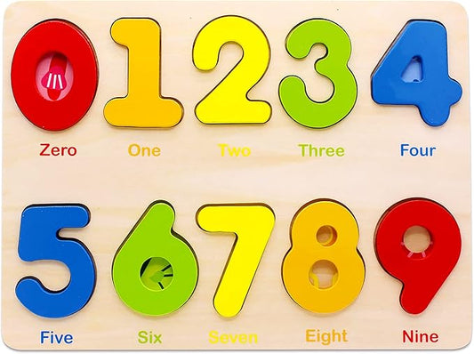 Aile Wooden Preschool Learning Number Puzzles Toys for Kids Age 2-4, Educational Toys