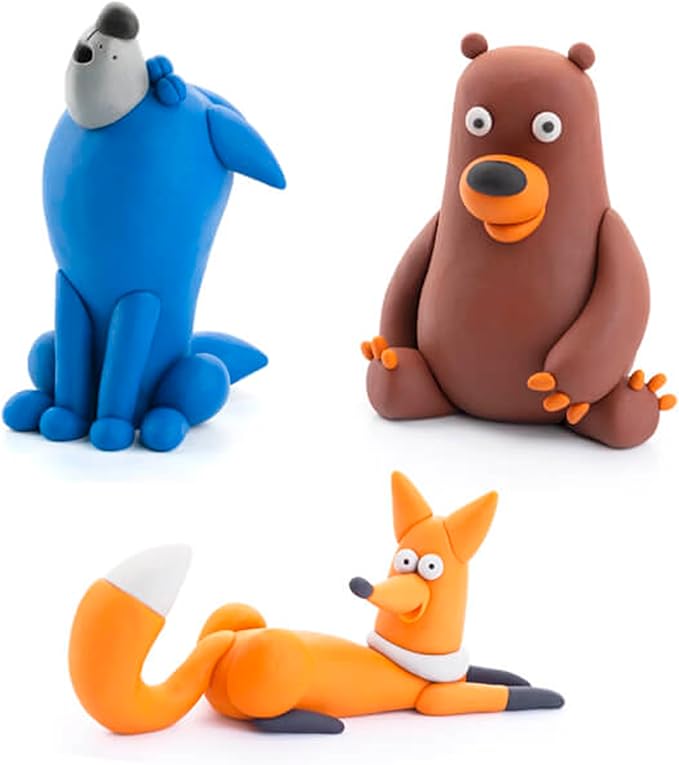 Fat Brain Toys Hey Clay Forest Animals, Air Dry Clay Kit with Interactive App for Kids & Tweens, Modeling Clay and Crafts Set