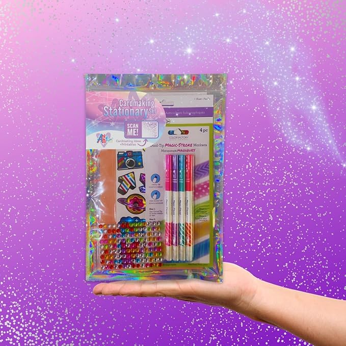 Card Making Kit for Kids - Stationary Set for Girls Foil Art for Girls 8-10 Card Making Kit for Adults with Fun Foil Stickers Foil Fun Art Kit for Kids Pen Pal Kit Stationary for Girls Unicorn Gifts