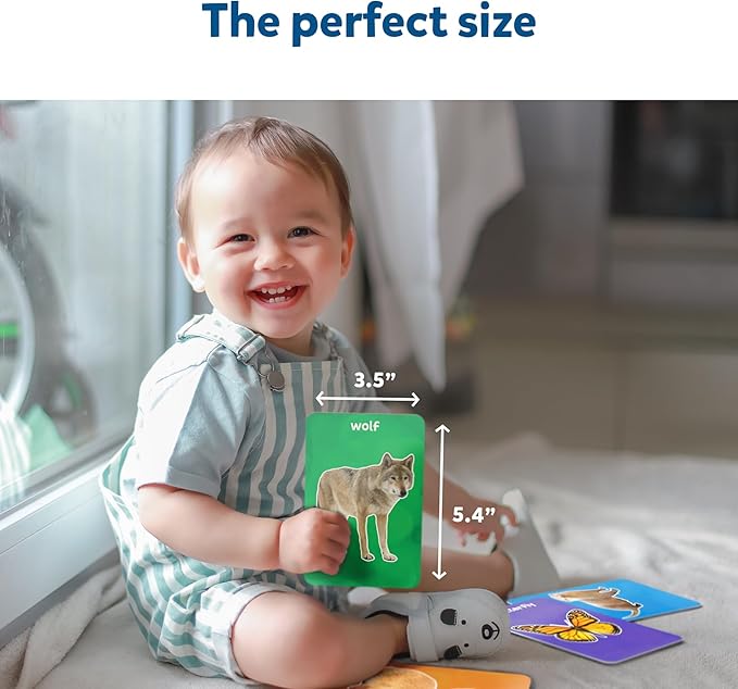 Skillmatics Thick Flash Cards for Toddlers - First 100 Animals, Montessori Toys & Educational Games, Preschool Learning for Kids Ages 1, 2, 3, 4 Years