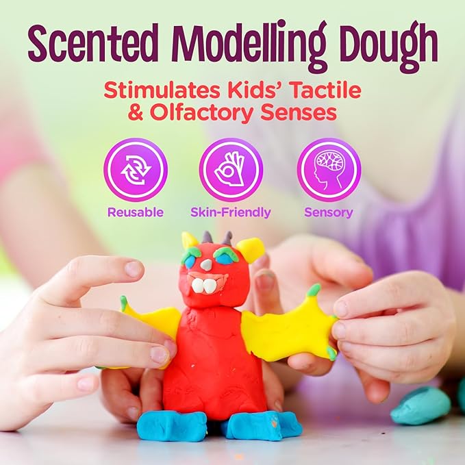 Hygloss Play Modeling Dough - Red Dough Scented - Safe & Non-Toxic for Kids Arts & Crafts - Party Favors - Classroom Supplies - 1lb