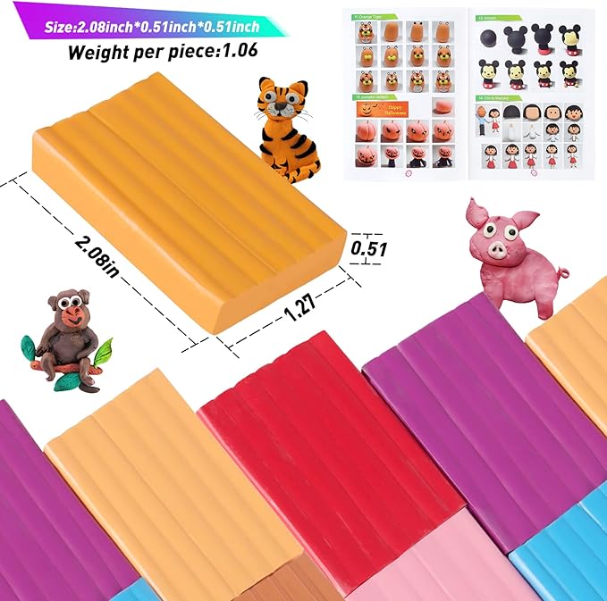 Polymer Clay Sets, 50 Colors Oven Bake Clay Modeling Clay for Kids, Sculpting Clay Tools and Accessories, DIY Model Clay, Ideal Clay for Kids Beginners and Artists