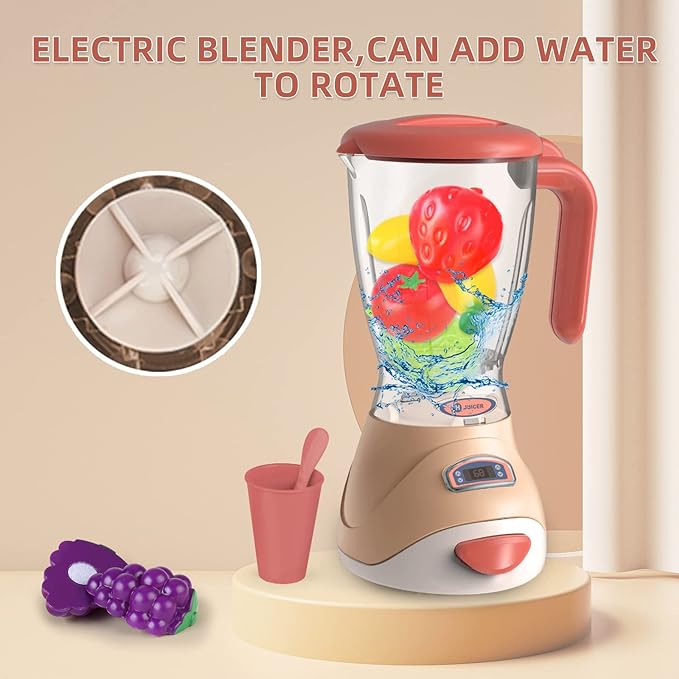 Play Kitchen Toys for 3 4 5 6 7 8 Year Old, Pretend Play Kitchen Appliances Toy Set with Blender, Coffee Maker, Mixer and Toaster,Christmas & Birthday Gifts for Kids Age 3-5 4-6 6-8 Girls