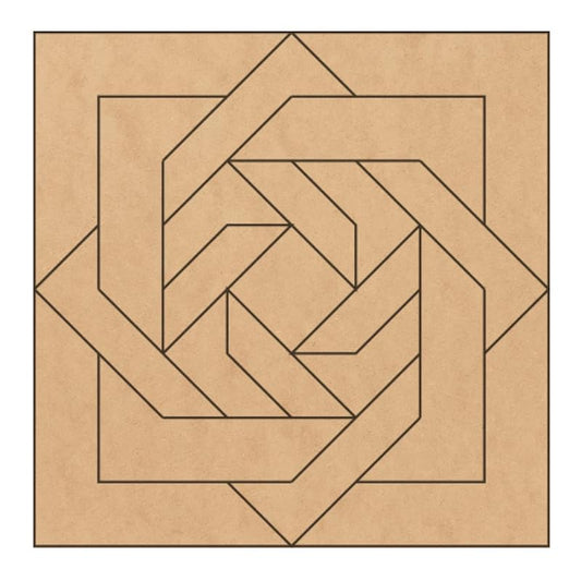 Unfinished Interlocking Squares Barn Quilt Square Wooden Sign, Country Decor Canvas Quilting Blocks (9 inches, Slip Knot) AVTRBoutique