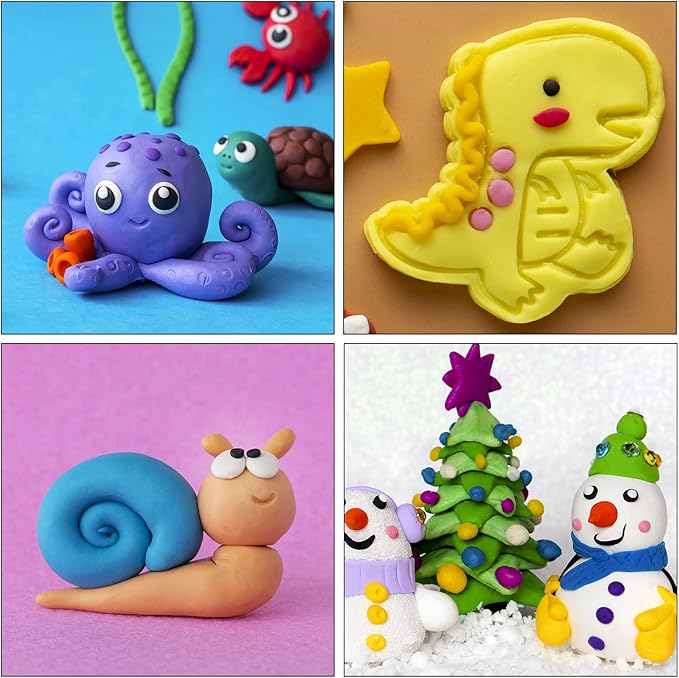 Tomorotec 100PCS Polymer Clay Value Pack 82 Colors in Bulk Small Blocks Starter Kit with Tools, Individually Wrapped Oven Modeling Clay, Molding DIY Clay, Baking Clay for Sculpting for Kids Beginner