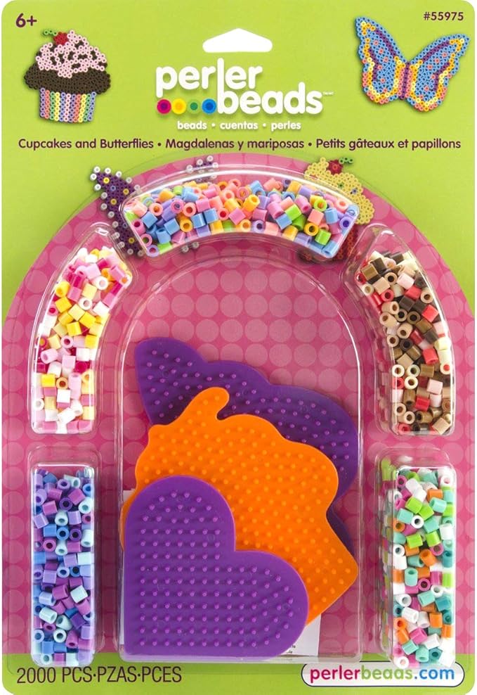 Perler Beads Cupcakes and Butterflies Craft Kit for Kids, 2005 pcs