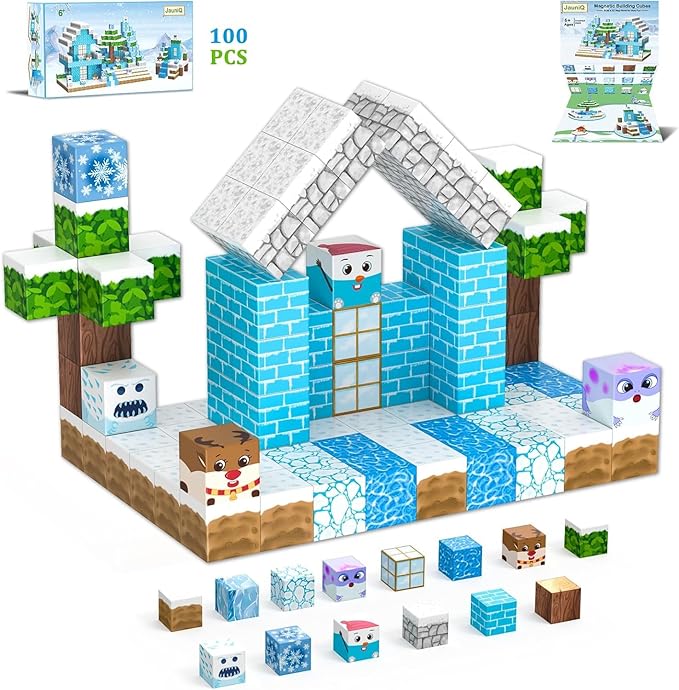 Magnetic Blocks Set 100PCS Frozen Toys Gift for Girls Boys Age 4-6 5-7 8-13 STEM Fidget Building Sensory Kids Game
