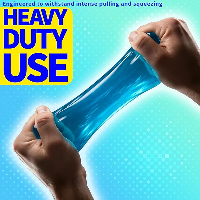 Premium MEGA Cube – Extra Large Ultra-Firm Gel Squishy Fidget Toy | Stress Balls for Adults with Non-Sticky, Odor-Free Shell & Reinforced Dual Leak-Proof Seals for Heavy-Duty Use | 1-Pack Blue