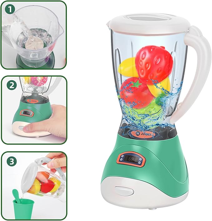 Play Kitchen Toys,Pretend Play Kitchen Appliances Toy Set with Coffee Maker, Blender, Mixer, Toaster, Toys for 3 4 5 6 7 8 Year Old, Birthday Gifts for Kids