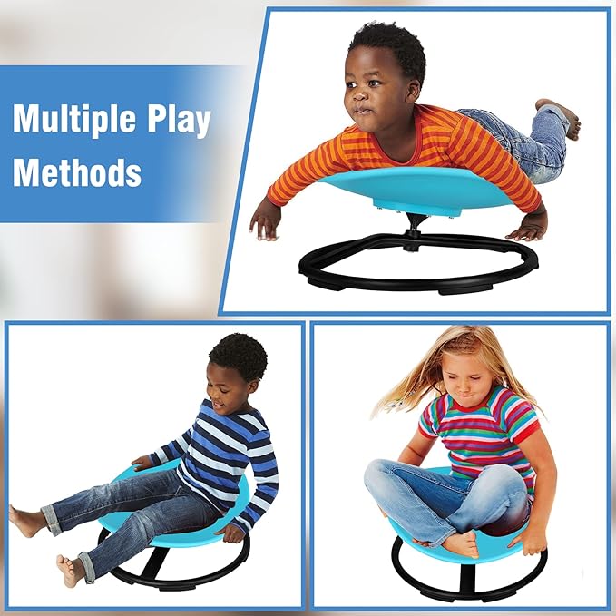 Autism Kids Swivel Chair, Sensory Toy Chair, Carousel Spin Sensory Chair for Kids, Training Body Coordination, Kids Spinning Chair (Red)