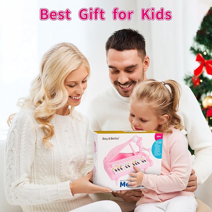 Amy&Benton Piano Music Toy Baby for Toddlers Pink for Girls 1-3 Girl First Birthday Gift for 1 2 3 Years Old Girl 1st Birthday Toy Presents for Girl 1 2 3+ Girl Kids Gift