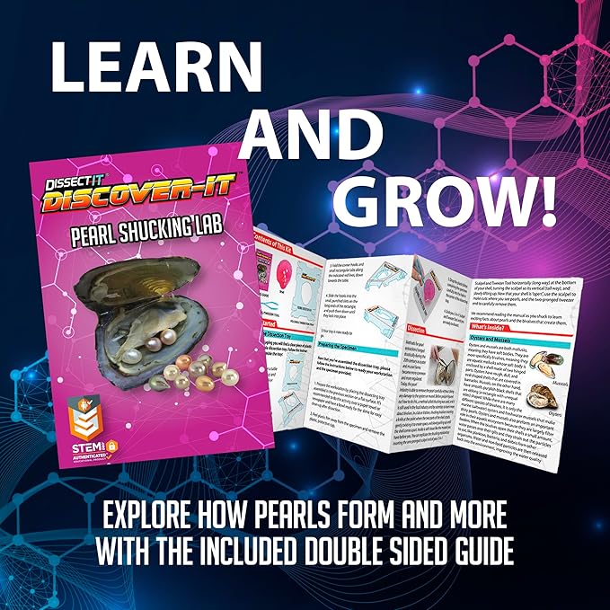 Top Secret Toys Discover-It Dissection Kit for Kids, Real Freshwater Pearl Science Lab Kit to Learn About Oysters, Science Toys for Kids Ages 5+