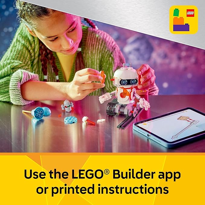 LEGO Creator 3 in 1 Space Robot Toy - Building Toy with 3 Options, Robot, Spaceship, or Robot Dog - Building Kit for Kids, Boys and Girls, Ages 8+ - Gift Idea for Birthdays - 31164