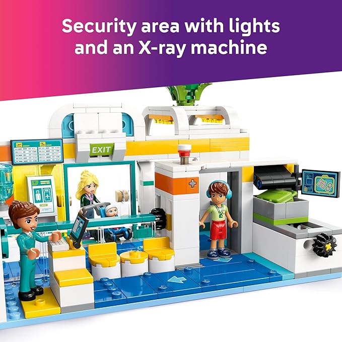LEGO Friends Heartlake City Airport and Airplane Toy Building Set - Pretend Play for Kids, Girls and Boys, Ages 8+ - with 7 Minidolls, Taxi, Dog Figure and More - Gift Idea for Birthday - 42656