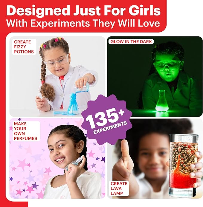 Doctor Jupiter Girls Science Kit for Kids Ages 8-10-12-14 | Christmas, Birthday Gift Ideas for 8,9,10,11,12 Year Old Girls| 6-8 Experiments of Different Sciences| STEM Learning & Educational Toys