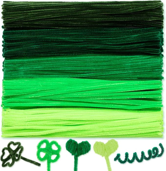 Peryiter 500 Pieces Pipe Cleaners Chenille Stems 12 Inch Craft Supplies Bulk for DIY Art and Craft Projects Creative Gift Wrapping Party Decorations(Green,12 Inch)