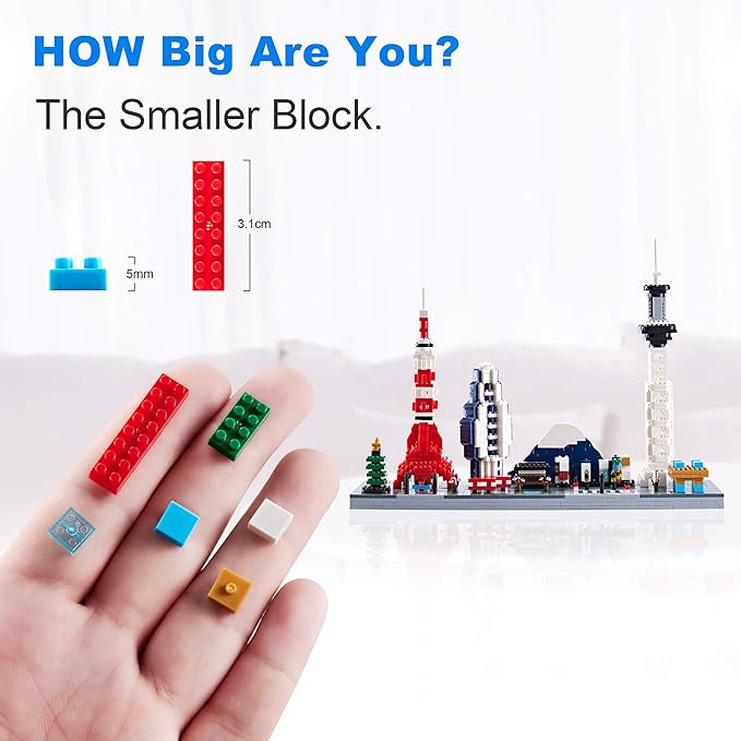 Architecture Sets Micro Mini Blocks Japan Tokyo Skylines Building Kit Famous Landmark Collection Model Set for Adults 1880 Pieces