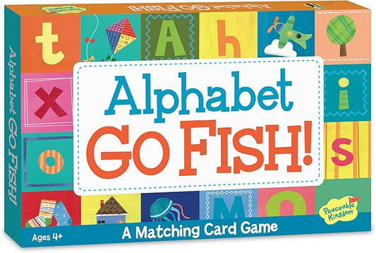 Peaceable Kingdom Alphabet Go Fish Letter Matching Card Game with 52 Oversized Cards Card Games for Kids Ages 4+ 2 to 6 Players
