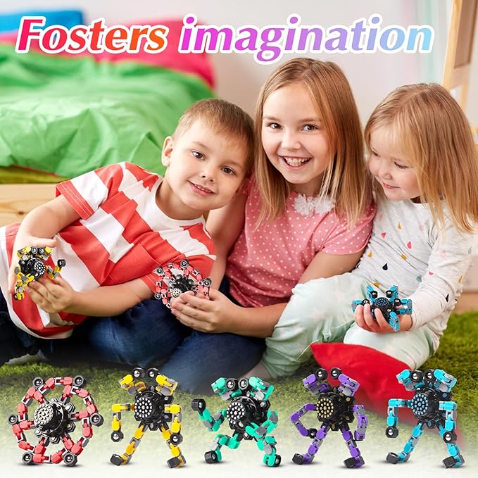 Transformable Fidget Spinners for Kids and Adults Stress Relief Sensory Toys for Boys and Girls Fingertip Gyros for ADHD Autism for Kids Gifts
