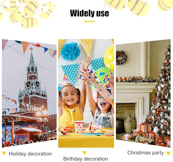 Skylety Wool Felt Bees Mini Crafts Cute Plush Toy Crafts Honey Bee for Crafts DIY Baby Shower Gender Reveal Gift Bee Themed Party Favors Jewelry Accessory Tiered Tray Decoration (30 Pieces)