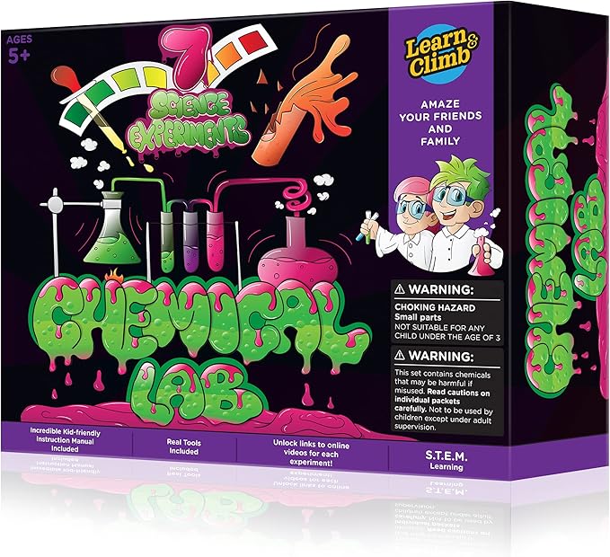 Science Kits for Kids Age 5 Plus. 8 Chemistry Experiments, Step-by-Step Manual. Gift for Girls & Boys 5,6,7,8