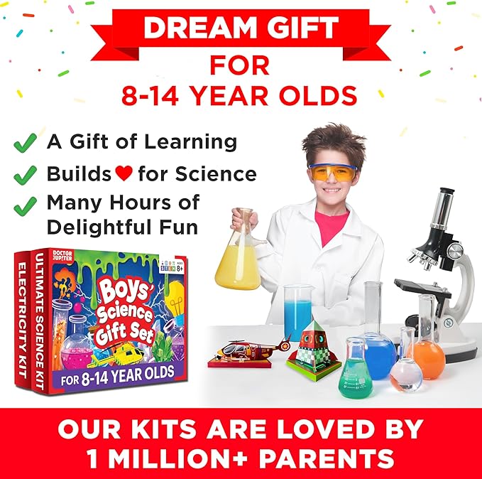 Doctor Jupiter Ultimate Science Gift Set of Science Kit, Electricity Kit for Kids Age 8-12 | Easter, Birthday Gifts for Boys & Girls of 8,9,10,11,12,13,14 Year Olds | STEM Learning & Education Toys