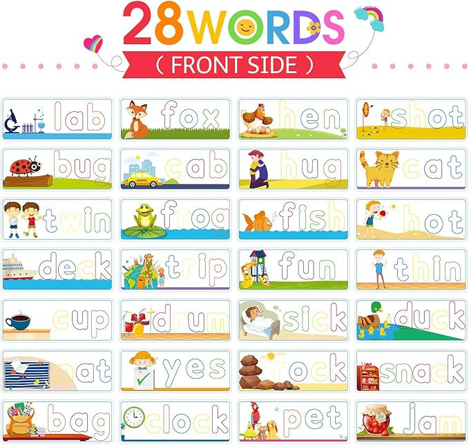 KMUYSL Learning Toys for 2 3 4 5 6 Years Old Boys and Girls - See & Spell CVC Word Builders with Alphabet Cards for Kids, Preschool Learning Activities Toys, Idea Birthday Gifts for Age 2-4 4-6 Kids