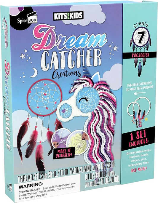 SpiceBox Children's Activity Kits for Kids Dreamcatcher Creations, 7 Ethereal Projects, Craft Kit for Kids
