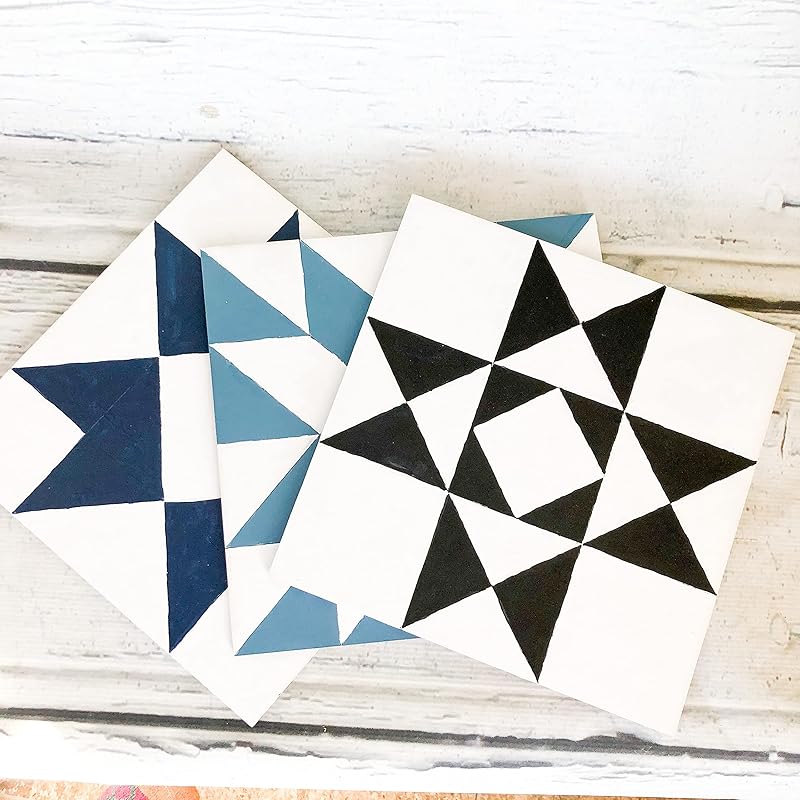 Unfinished Barn Quilt Square Wooden Sign, Country Decor Canvas Quilts Blocks (12 inches, Friendship Star)