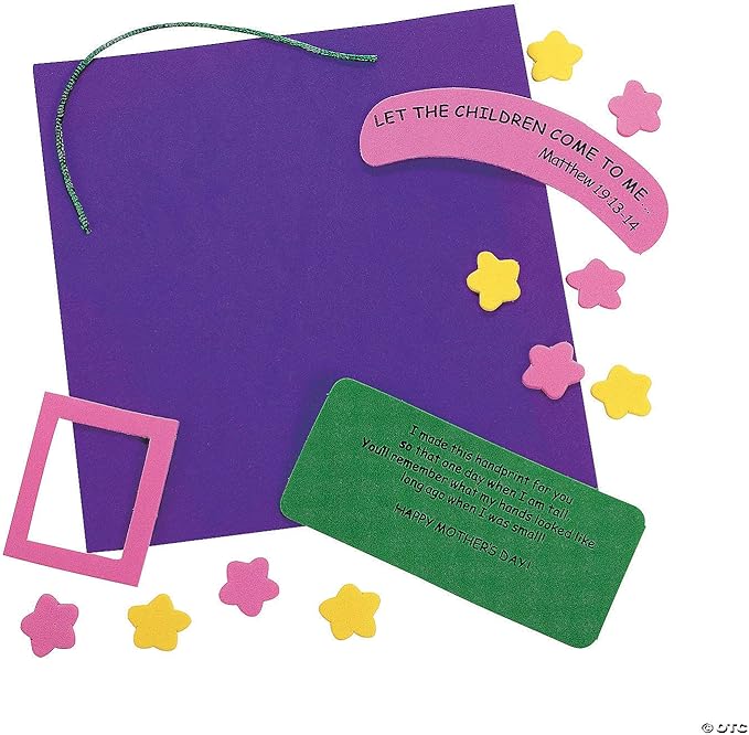 Fun Express Mother's Day Hand Keepsake Craft Kit - Makes 12 - DIY Craft Gifts from Kids to Mom