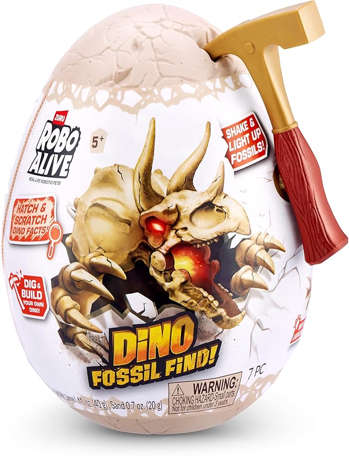 Robo Alive Mini Dino Fossil Find (2 Pack, Gigantoraptor & Stegosaurus) by ZURU Boys 5+ Dig and Discover, STEM, Excavate Prehistoric Fossils, Educational Toys, Great Science Kit Gift for Girls and Boy