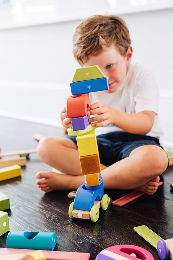 6 Piece Tegu Travel Pal Magnetic Wooden Block Set, Kitty