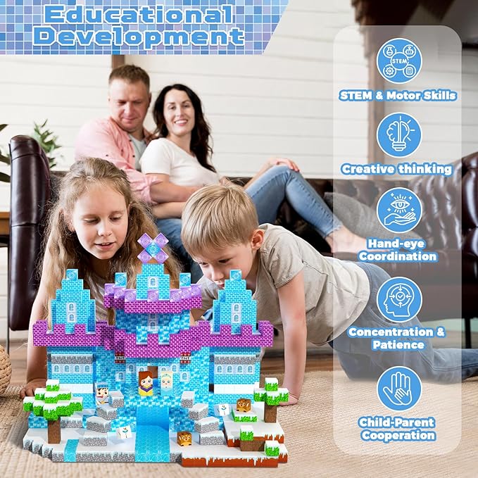 ToyUnited 150PCS Magnetic Blocks - Magnet Building Blocks, Magnet Cubes Tiles Princess Castle Toy, STEM Montessori Sensory Stacking Toys Easter Birthday Gift for Kids Ages 3 4 5 6 7 8 9 10 Years Old