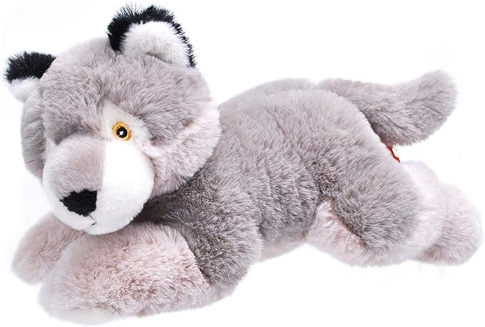 Wild Republic EcoKins Mini Wolf Stuffed Animal 8 inch, Eco Friendly Gifts for Kids, Plush Toy, Handcrafted Using 7 Recycled Plastic Water Bottles
