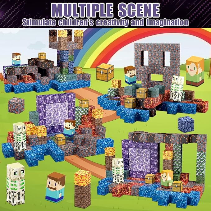 213 PCS Magnetic Blocks Building Toys Set Sword Kids Building Blocks for Toddler Boys Girls 3+, STEM Sensory Magnetic Cubes Christmas Birthday Present Construction Building Toys