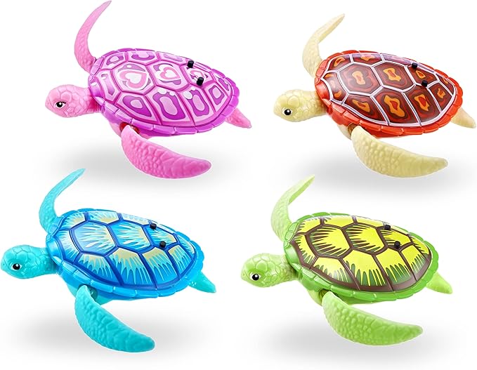 ROBO ALIVE Robo Turtle Robotic Swimming Turtle (Orange + Blue) by ZURU Water Activated, Comes with Batteries, Amazon Exclusive (2 Pack)