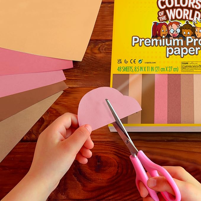 Crayola Construction Paper in Colors of The World, 8.5” x 11”, 24 Colors, Craft Supplies, 48 Sheets