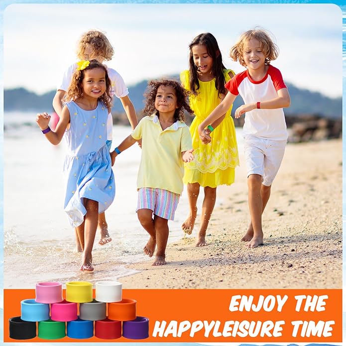 Silicone Rubbber Slap Bracelets Plain Slap Bracelets Wrist Soft and Safe Slap Bands Wrap Band for School Party Favors DIY Painting Wristband Craft