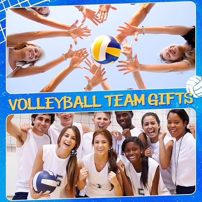 Yungyan 48 Pcs Volleyball Party Favors Set Volleyball Goodie Bags 24oz Volleyball Cups with Lids Sport Drawstring Bags Volleyball Hair Ties Bracelets for Team Gifts Volleyball Party Supplies