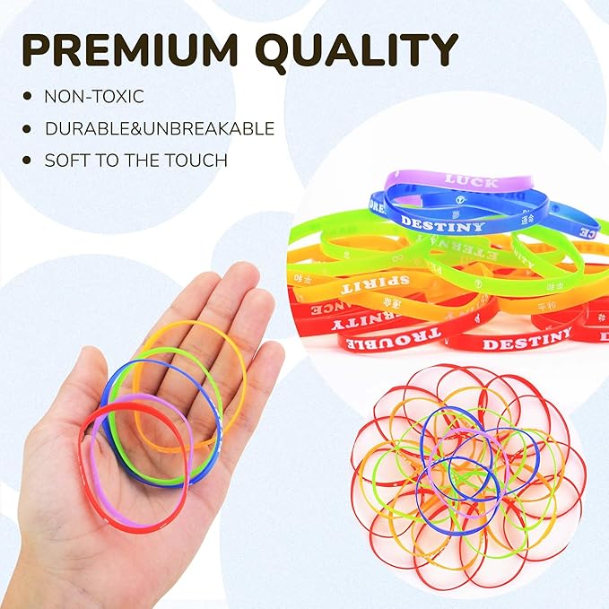 Rubber Bracelets - 30 Pcs Silicone Wristbands - Rubber Band Bracelet Party Favors for Kids - Rubber Bracelet for Kids - Silicone Wristband for Kids - Wristbands Silicone - Vending Machine Toys