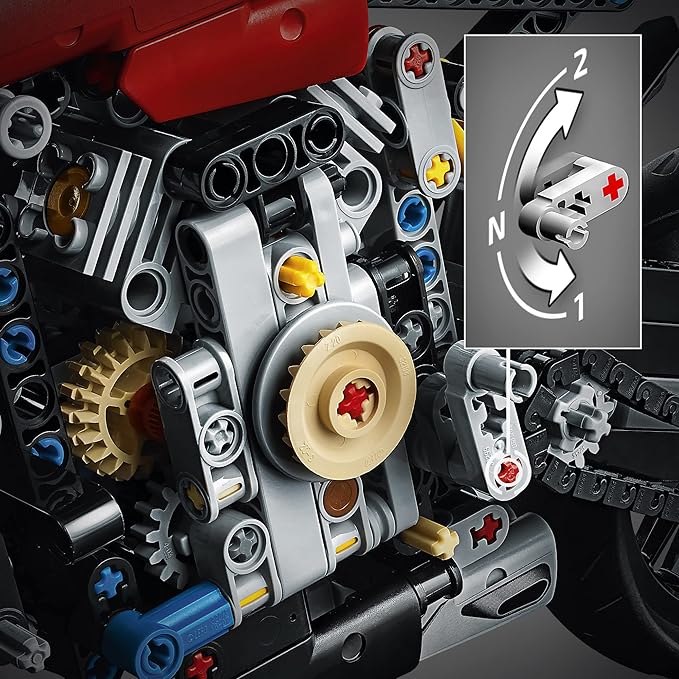 LEGO 42107 Technic Ducati Panigale V4 R Motorbike, Collectible Superbike Display Model Building Kit with Gearbox and Working Suspension, Gift Idea, 10 year +