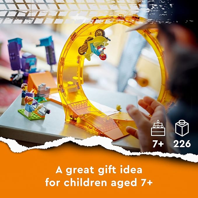 LEGO City Stuntz Smashing Chimpanzee Stunt Loop 60338 Building Toy Set for Boys, Girls, and Kids Ages 7+ (226 Pieces)