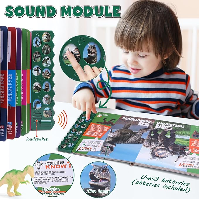 kolegend Dino Egg Dig Kit, 12 Pack Dinosaur Eggs Excavation Science with 1 Dinosaur Sound Book and 12 Dinosaur Cards, Easter Basket Stuffers Toys for 3 4 5 6 7 8 9 10 11 Year Old Boys Girl