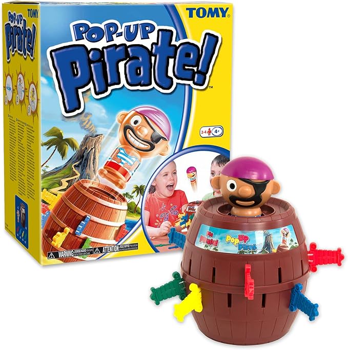 TOMY Pop Up Pirate Board Game - Swashbuckling Kids Games for Family Game Night - Christmas Gifts for Kids Fun Christmas Games and Ideas for Holiday Gifts - Family Board Games for Kids Ages 4 and Up