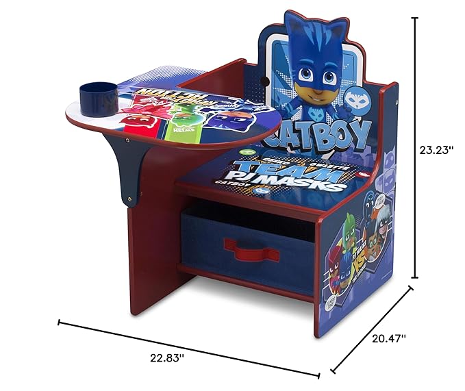 Delta Children Chair Desk with Storage Bin - Ideal for Arts & Crafts, Snack Time, Homeschooling, Homework & More - Greenguard Gold Certified, PJ Masks