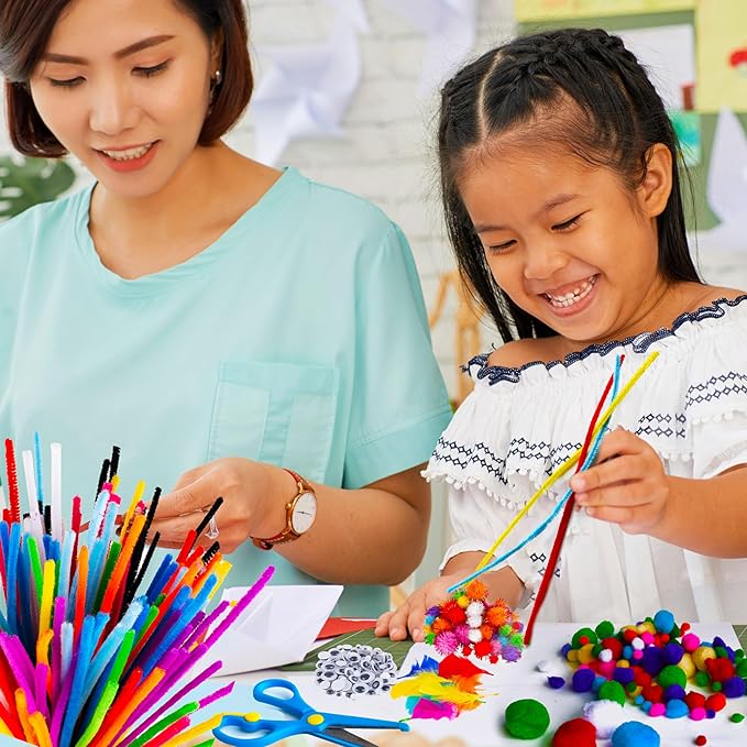 Blue Squid Craft Supplies for Kids - 2000+pcs in This XXXL Arts and Crafts Kit - This Huge Art Supply Box & Craft Set is Perfect for Young Artists of Ages 4,5,6,7,8,9,10,11,12