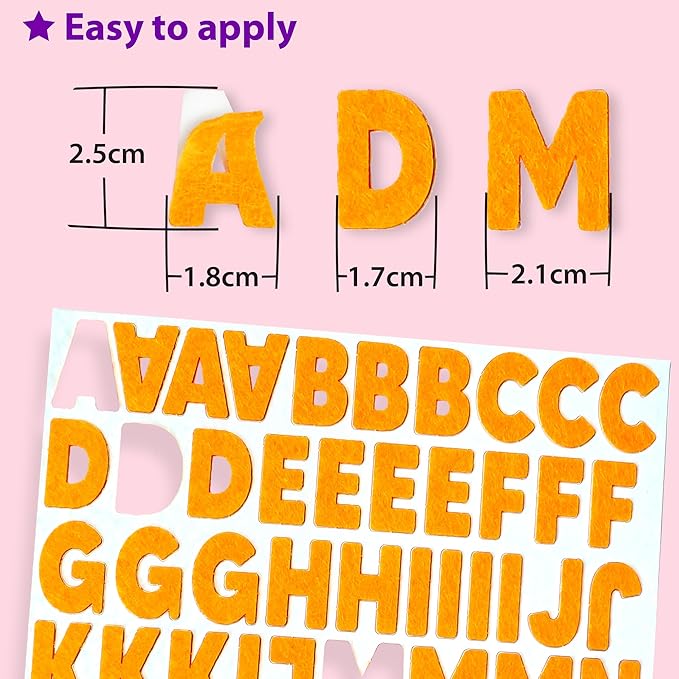 KRAFUN Felt Sticker Kit for Beginner Toddlers, Kids Arts & Crafts, Pack of 600 Assorted Scrapbook Stickers Alphabets, Numbers, Fun Shapes, Preschool, Children Early Learning, self Adhesive