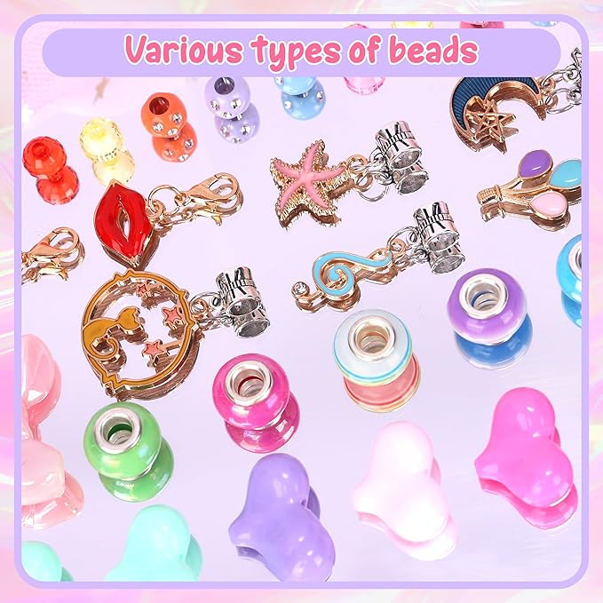 Woiworco Bracelet Making Kit, Love Design DIY Charm Bracelet Making Kit Jewelry Making Kit Jewelry Making Supplies DIY Jewelry Box Arts and Crafts Kits Birthday Gifts Valentine's Day Gift (Love)