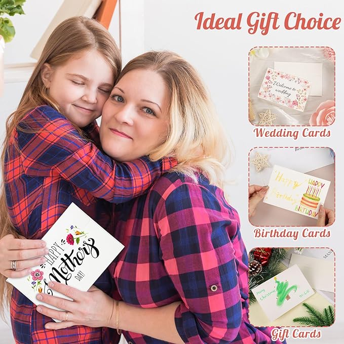 60 Sets Watercolor Cards with Envelopes, 140 lb/300 GSM Watercolor Paper Cards, 4x6 Inch Foldable Blank Watercolor Postcards and Envelopes for Greeting Cards, Wedding Invitations, Thank You Cards